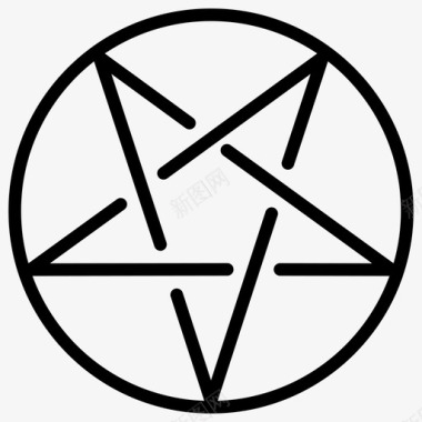 五角星形女巫巫术图标图标