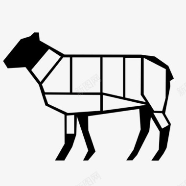 羊肉炖肉肉块图标图标