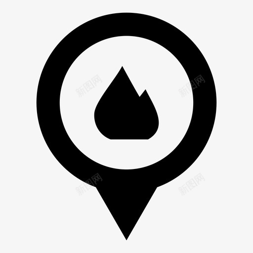 火暖气指针图标svg_新图网 https://ixintu.com 位置 位置标记针 加热 医院 地图 定位 导航 指针 暖气 标记 火 热点