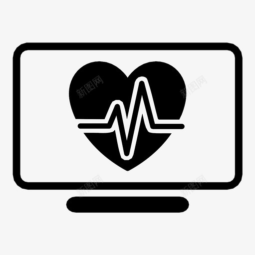 心脏监护仪心率心跳图标svg_新图网 https://ixintu.com 个人电脑 心律 心率 心脏监护仪 心跳 搏动 监护仪 脉搏 药物