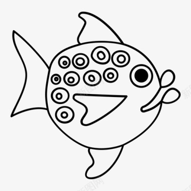 鱼游泳海洋生物图标图标