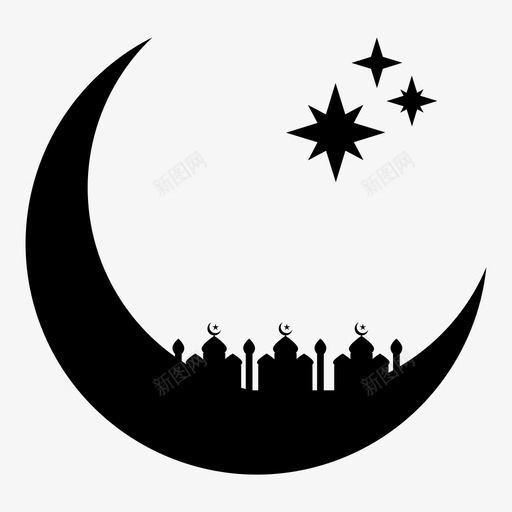 月亮星星宗教图标svg_新图网 https://ixintu.com 伊斯兰 宗教 拉姆赞 斋月 星星 月亮 月亮和星星 清真寺 神圣 穆斯林