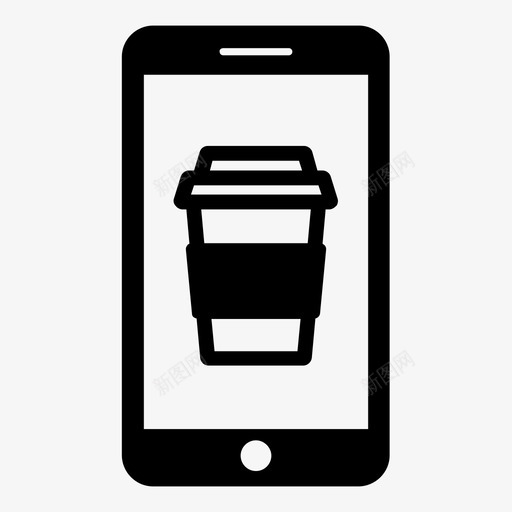 移动咖啡订单外卖智能手机图标svg_新图网 https://ixintu.com 在线咖啡 在线咖啡订单 在线订单 外卖 拿铁 智能手机 移动咖啡订单 移动订单 移动购买 移动购物 马克杯