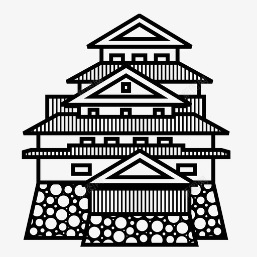 西罗日本塔日本城堡图标svg_新图网 https://ixintu.com 日本城堡 日本塔 日本建筑 武士 皇帝 西罗 要塞