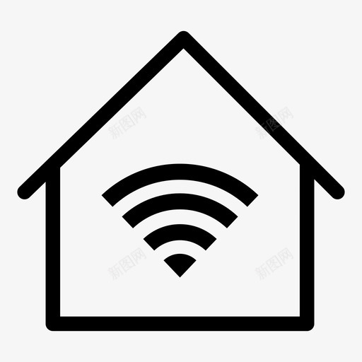 家庭网络wifi强度wifi信号图标svg_新图网 https://ixintu.com wifi信号 wifi强度 wlan 位置 家庭网络 房屋 连接