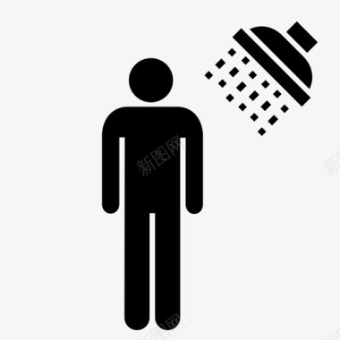 淋浴性洗手间标志图标图标