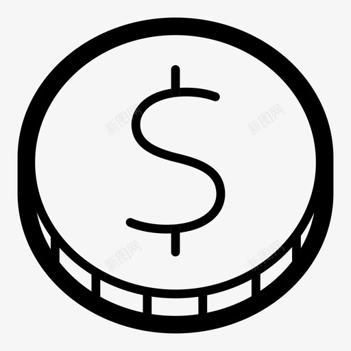 硬币支付货币图标svg_新图网 https://ixintu.com 业务 成本 支付 现金 硬币 美元 货币 金融 银行
