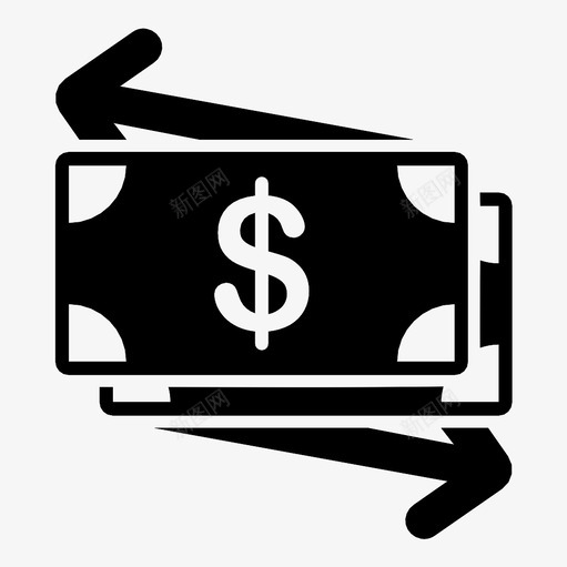 现金流财务市场图标svg_新图网 https://ixintu.com 市场 支付 现金流 财务 货币 购买 购物 退款