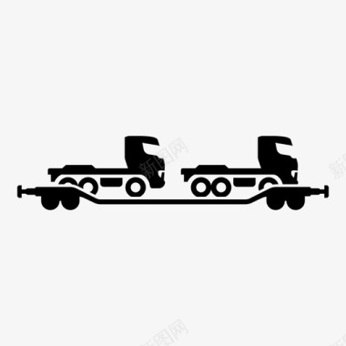 平板车上的卡车卡车底座运输图标图标