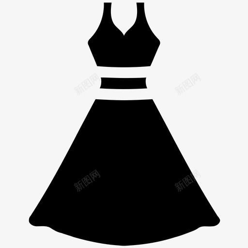 裙子一条线裙子一条线图标svg_新图网 https://ixintu.com 一条线 一条线裙子 公主 衣服 裙子