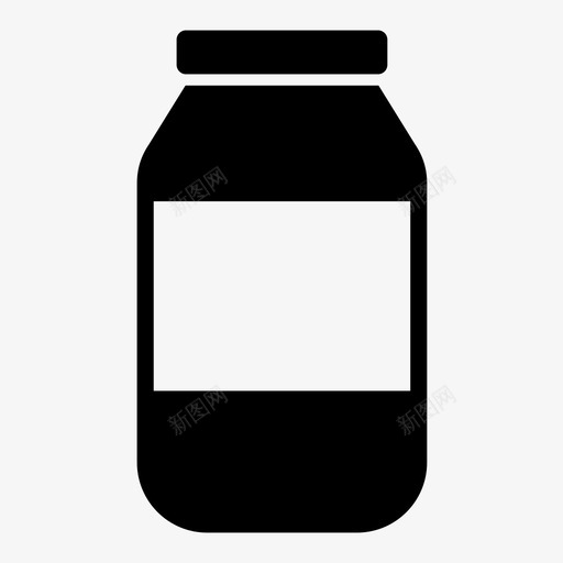 罐子标签罐子保存图标svg_新图网 https://ixintu.com 保存 厨房 果冻 果酱 标签罐子 盖子 石匠罐子 罐子 花生酱