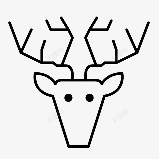 鹿动物鹿角图标svg_新图网 https://ixintu.com 动物 哺乳动物 有蹄动物 自然 角 野生动物 鹿 鹿角