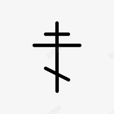 正统加略山十字架新月十字架图标图标