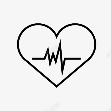 心脏生命线脉搏监护仪图标图标