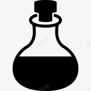一瓶装有香薰按摩油的玻璃瓶用于SpaSpa和放松图标图标