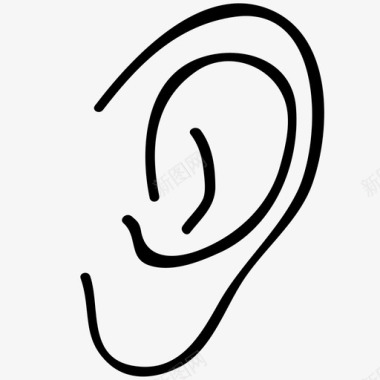 耳朵医学手绘图标图标