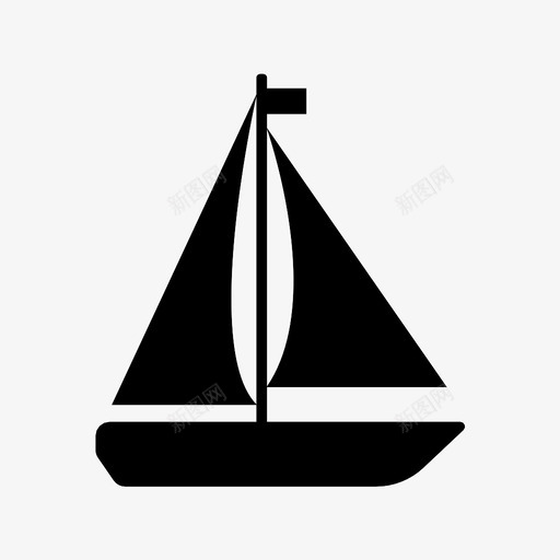帆船大海帆图标svg_新图网 https://ixintu.com 大海 帆 帆船 风