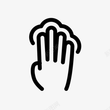 四个手指轻触触摸屏触摸手势图标图标