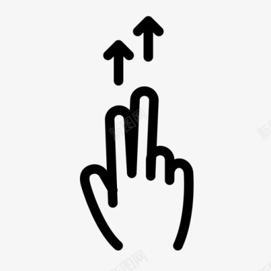 两个手指向上拖动交互手指手势图标图标
