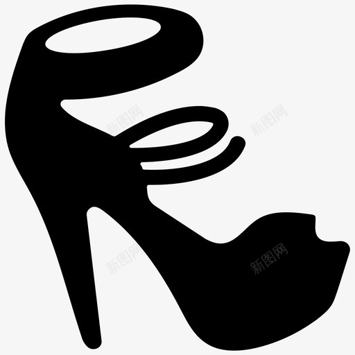 高跟鞋系带高跟鞋凉鞋图标svg_新图网 https://ixintu.com 凉鞋 带肩带的高跟鞋 时尚 系带高跟鞋 露趾高跟鞋 高跟鞋