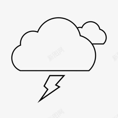 风暴云天气雷电图标图标