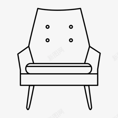 椅子古董躺椅图标图标