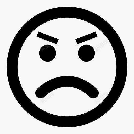生气脸面部表情图标svg_新图网 https://ixintu.com 不 不完整 不高兴 失败 情绪 消极 生气 脸 面部表情