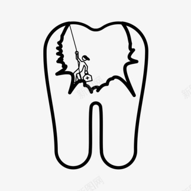 蛀牙洁牙口腔卫生图标图标