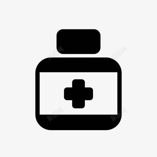 瓶子药片恢复图标svg_新图网 https://ixintu.com 健康和健身 医疗 医院 帮助 恢复 瓶子 药丸 药片 药物