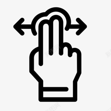 两个手指水平滑动移动移动交互图标图标
