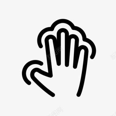 五指轻触触摸屏触摸手势图标图标