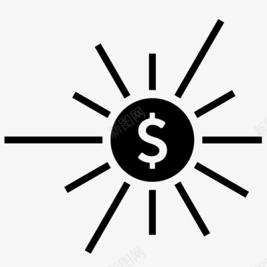 太阳美元货币金融图标图标