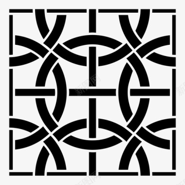 环连接编织瓷砖图标图标