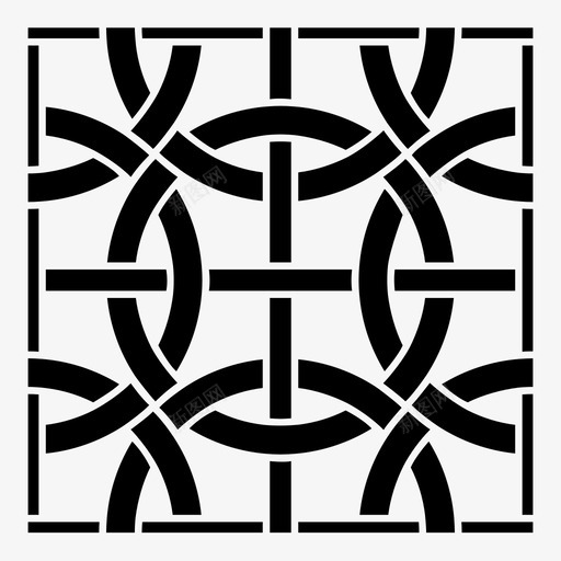 环连接编织瓷砖图标svg_新图网 https://ixintu.com 交织 图案 打结 环连接 瓷砖 纺织 织物图案 结 编织 连接