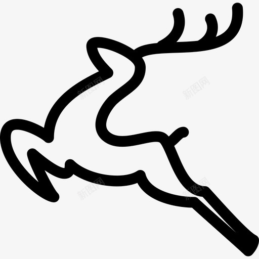 驯鹿鹿角蹄子图标svg_新图网 https://ixintu.com 圣诞图标集像素完美 跳跃 蹄子 驯鹿 鹿角