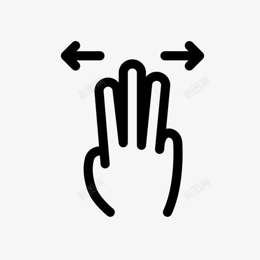 三个手指展开触摸屏触摸手势图标svg_新图网 https://ixintu.com 三个手指展开 交互手势 屏幕手势 手势滑动轻触触摸设置 技术 滑动 触摸屏 触摸手势