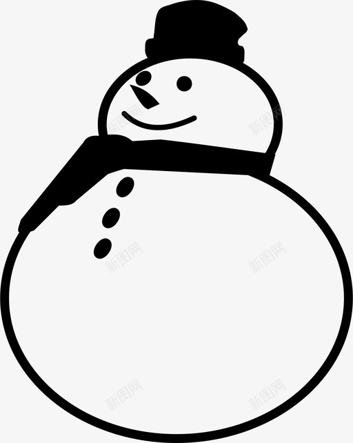 雪人微笑围巾图标svg_新图网 https://ixintu.com 冰冻 围巾 圣诞节 寒冷 帽子 微笑 快乐 雪人