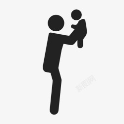 抱着婴儿的爸爸抱着孩子父母养育图标高清图片