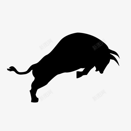 公牛攻击性动物图标svg_新图网 https://ixintu.com 公牛 冲锋 冲锋公牛 动物 攻击性 斗牛 西班牙 角