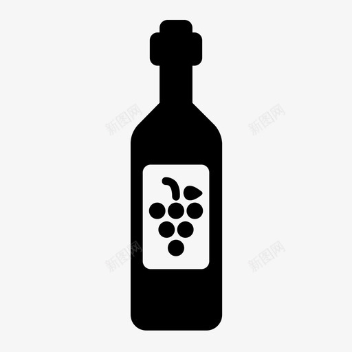 葡萄酒标签葡萄图标svg_新图网 https://ixintu.com 可回收物 标签 玻璃瓶 葡萄 葡萄酒 软木塞 酒精 饮料
