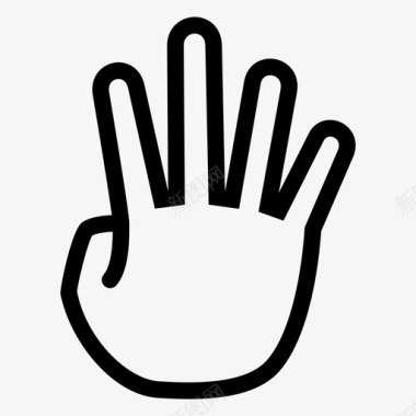 四个手指数数手势图标图标