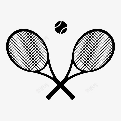 网球球设备图标svg_新图网 https://ixintu.com 打球 游戏 球 球拍 网球 让我们玩 设备 运动