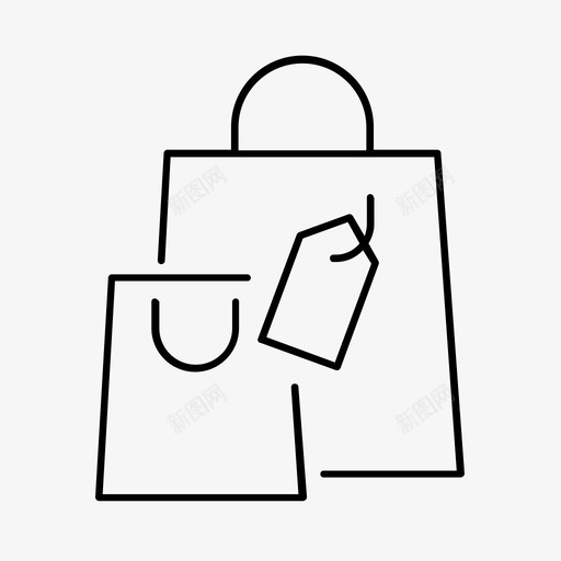 购物袋标签商场图标svg_新图网 https://ixintu.com 商场 市场 标签 电子商务 购买 购物中心 购物袋 销售