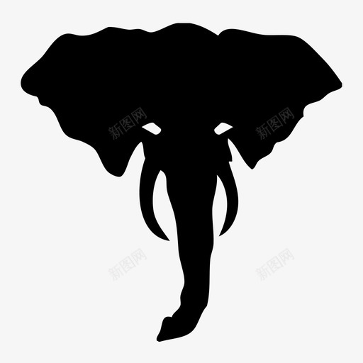 大象非洲动物图标svg_新图网 https://ixintu.com 动物 大象 带象牙的大象 象头 象牙 野生动物 非洲