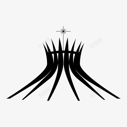 巴西利亚大教堂象征城市图标svg_新图网 https://ixintu.com 巴西利亚大教堂 象征城市