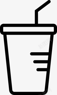 果汁食品和饮料的塑料杯图标图标
