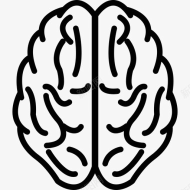 大脑上视图轮廓医学身体部分图标图标