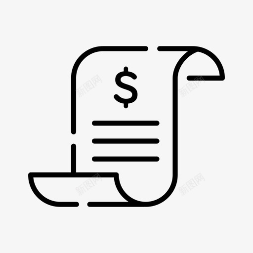 帐单支票费用图标svg_新图网 https://ixintu.com 付款 发票 帐单 支票 纸张 费用 餐厅和食品