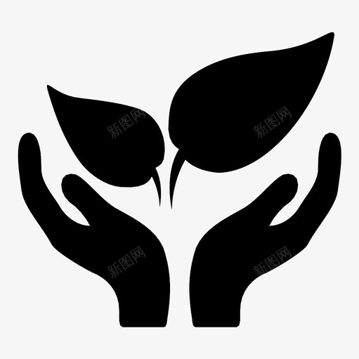 培育健康保健图标svg_新图网 https://ixintu.com 保健 保护 健康 叶 培育 有机 植物 自然