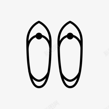 平底鞋女式步行鞋图标图标